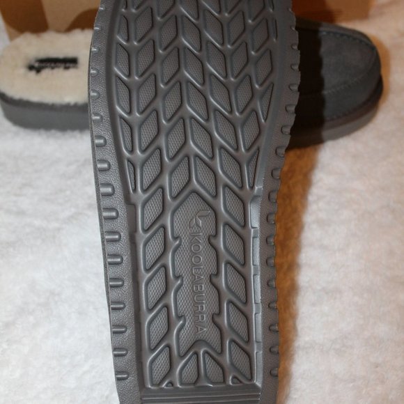 UGG KOOLARBURRA‎ SUEDE FUR SLIDE SLIPPERS GRAY NEW main image 5